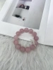 Ladies' large bead rose quartz rose quartz Mozambique six-pointed starlight pink bracelet large particle horse powder details Picture